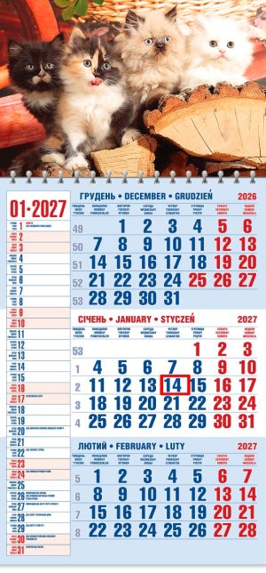 Календар 2027 офісний 1. Муркотіння чотирьох